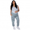 mint jogger and maternity tank outfit