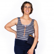 navy striped tank with poncho